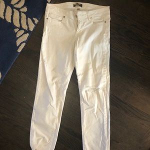 Paige Designer Distressed White Denim Pants!